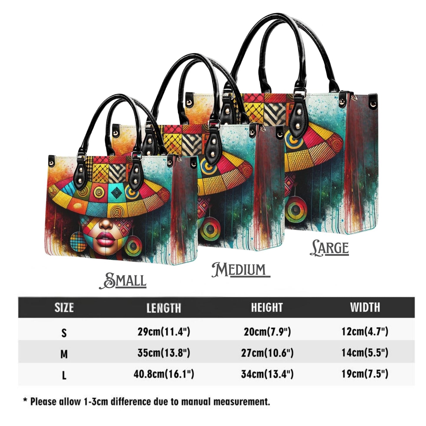 AfroNova Tote| Tote Handbag | Top-Grain Leather Handbag | Vegan Leather | Afro-Centric Bag | Custom Tote Bag | Urban Shoulder Bag