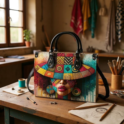 AfroNova Tote| Tote Handbag | Top-Grain Leather Handbag | Vegan Leather | Afro-Centric Bag | Custom Tote Bag | Urban Shoulder Bag