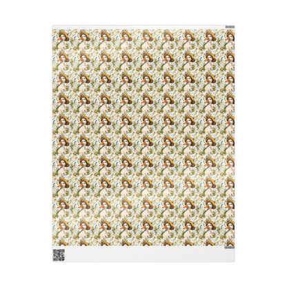 Wildflower and Goose Wrapping Paper for Baby Girl Gifts | Nature Themed Gift Wrap for New Moms and Baby Showers, Plant Moms gift wrap