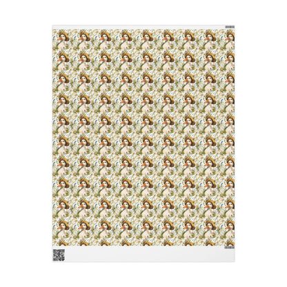 Wildflower and Goose Wrapping Paper for Baby Girl Gifts | Nature Themed Gift Wrap for New Moms and Baby Showers, Plant Moms gift wrap