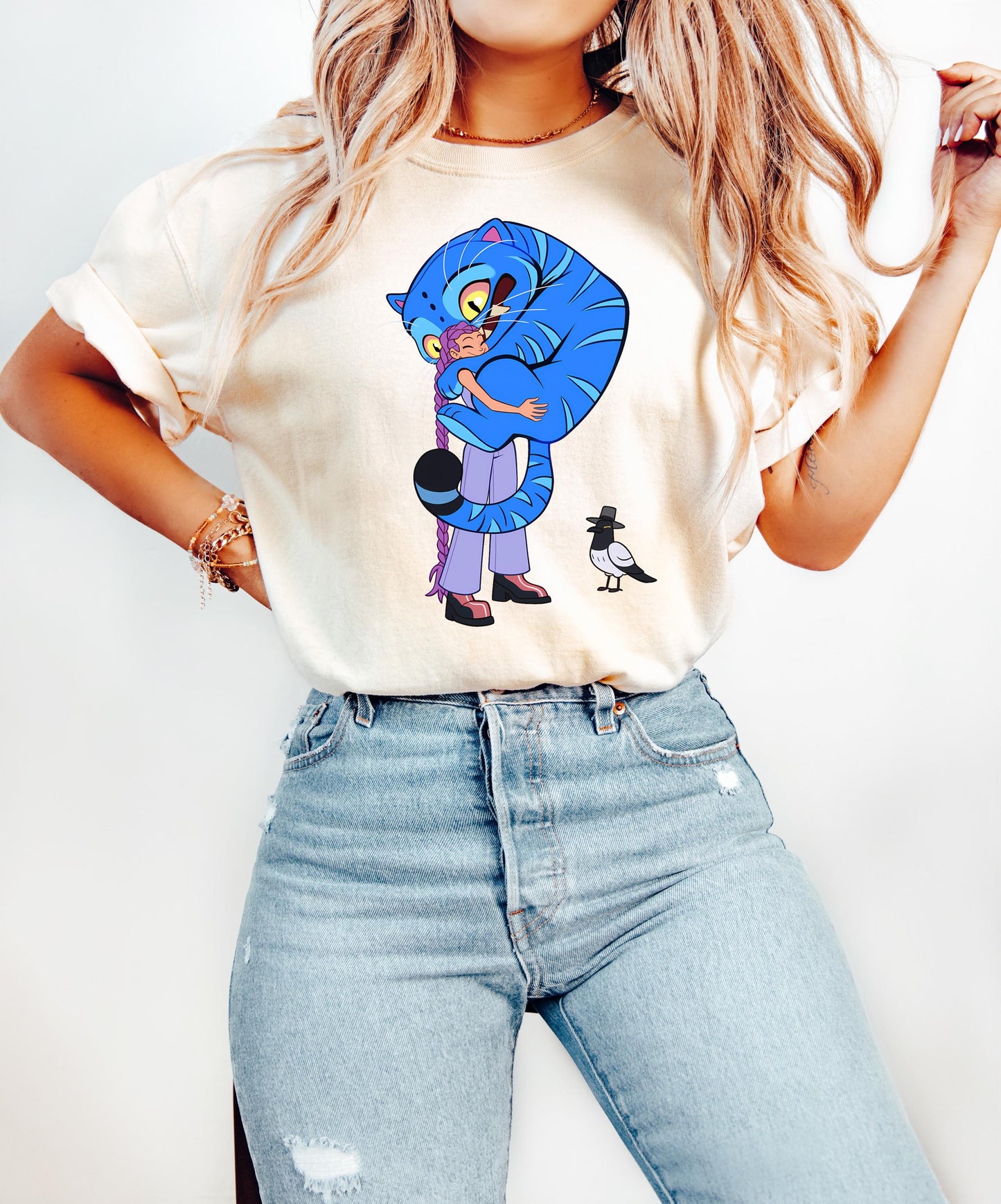 Kpop Demon Hunters Tiger Love Shirt, Derpy the Tiger And Bird Demon Hunter Tiger Shirt, Hunters Tiger Fan, Animal Shirt, Kpop Movie Fan Gift