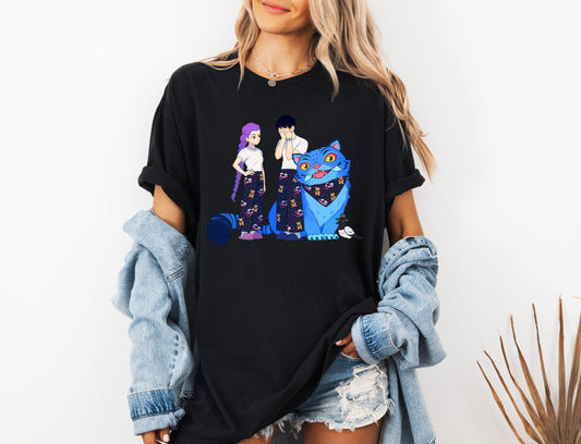 Kpop Demon Hunters Tiger Gift Shirt, Derpy the Tiger And Bird Demon Hunter Tiger Shirt, Hunters Tiger Fan, Animal Shirt, Kpop Movie Fan Gift