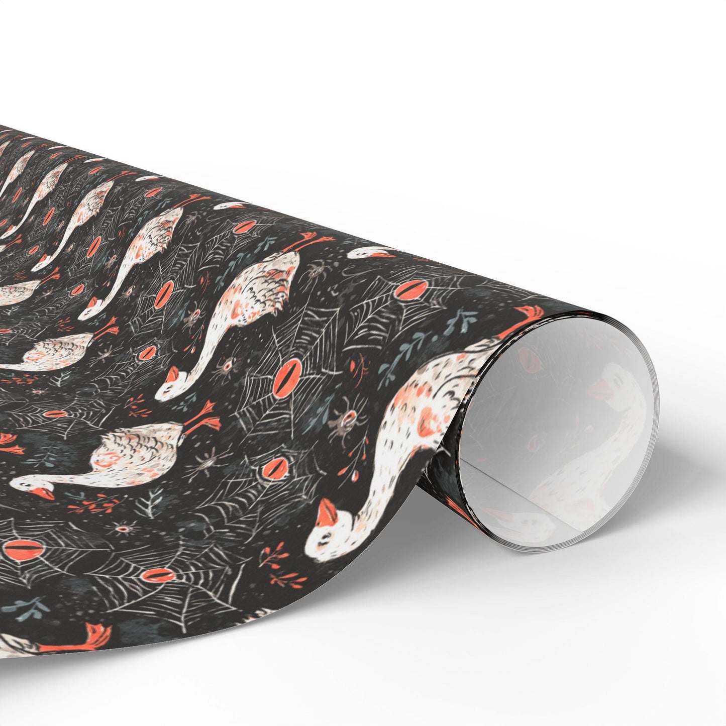 Halloween Goose Gift Wrap for Boo Baskets & Spooky Surprises | Spooky Goose Wrapping Paper for Halloween and October Gifting