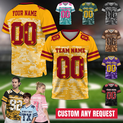 Custom Adult Kids Football Jersey Shirt with Personalized Team Name Number, Custom Football Shirt Gift for Sport Fan Uniform Game Day Outfit