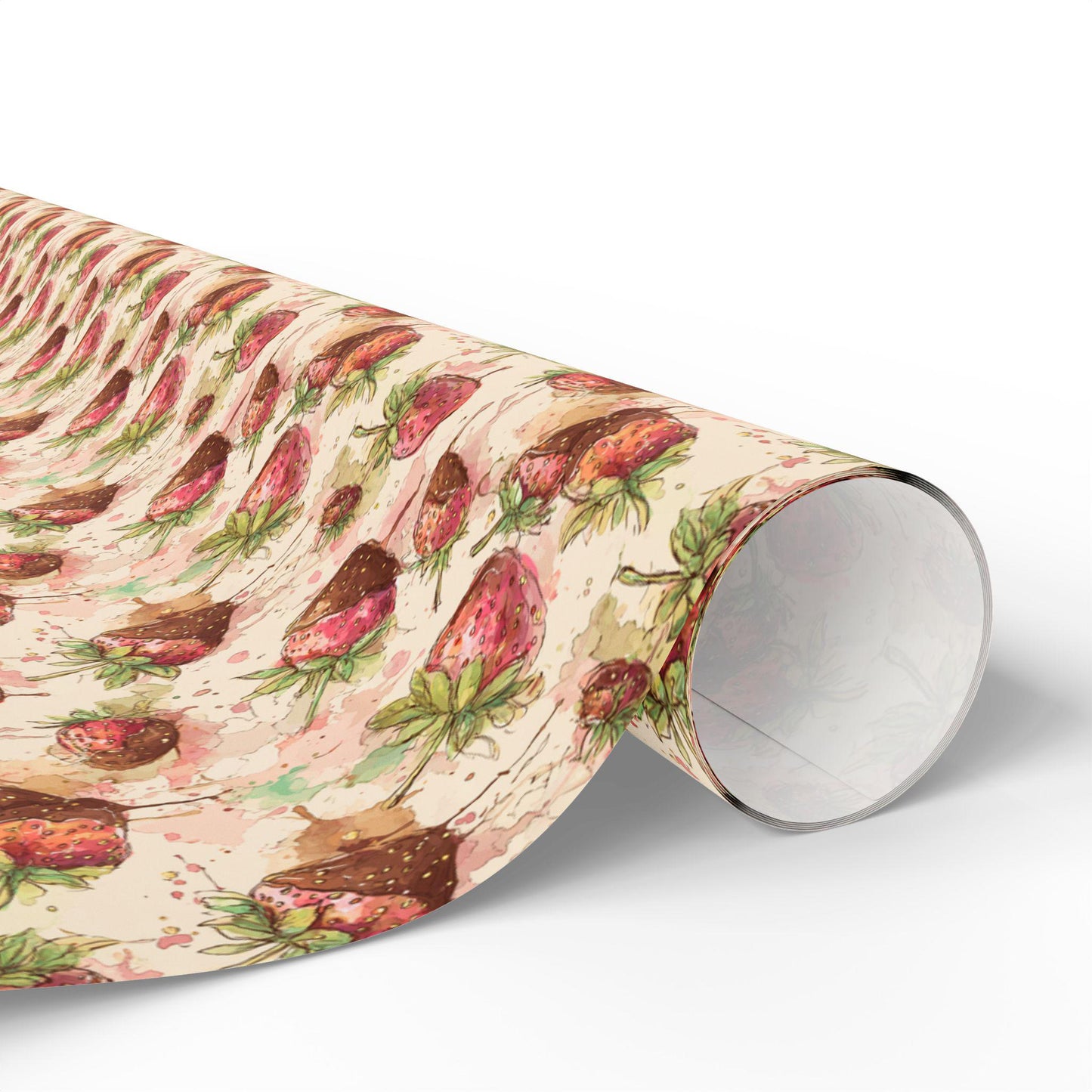 Strawberry Chocolate Lover Wrapping Paper for Baby Girl Shower Gifts | Sweet Berry Gift Wrap Sheets for Moms | Cute Party Packaging