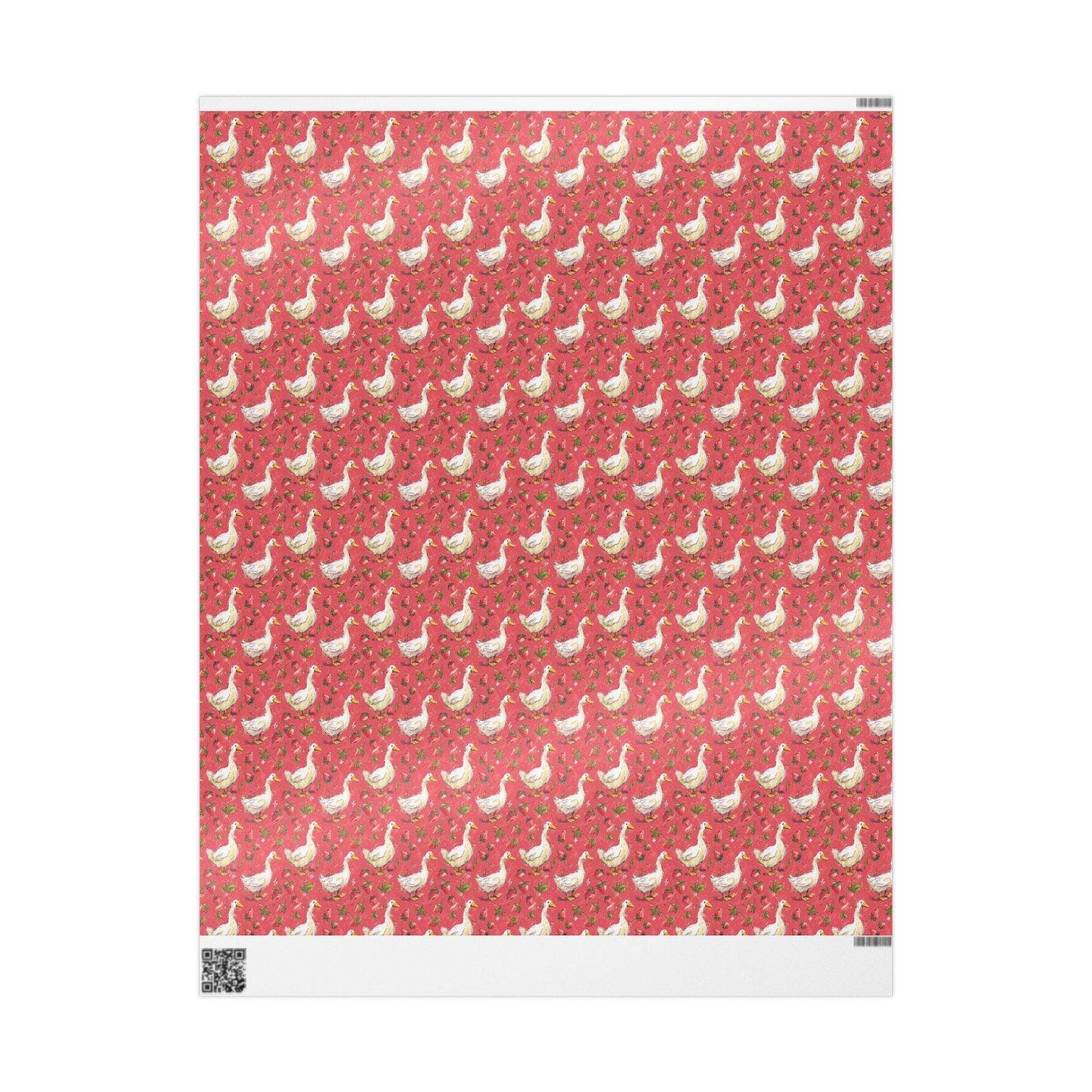 Strawberry Gooses Wrapping Paper for Little Girl Birthday | Adorable Berry Gift Wrap Sheets | Sweet Fruit Party Decor