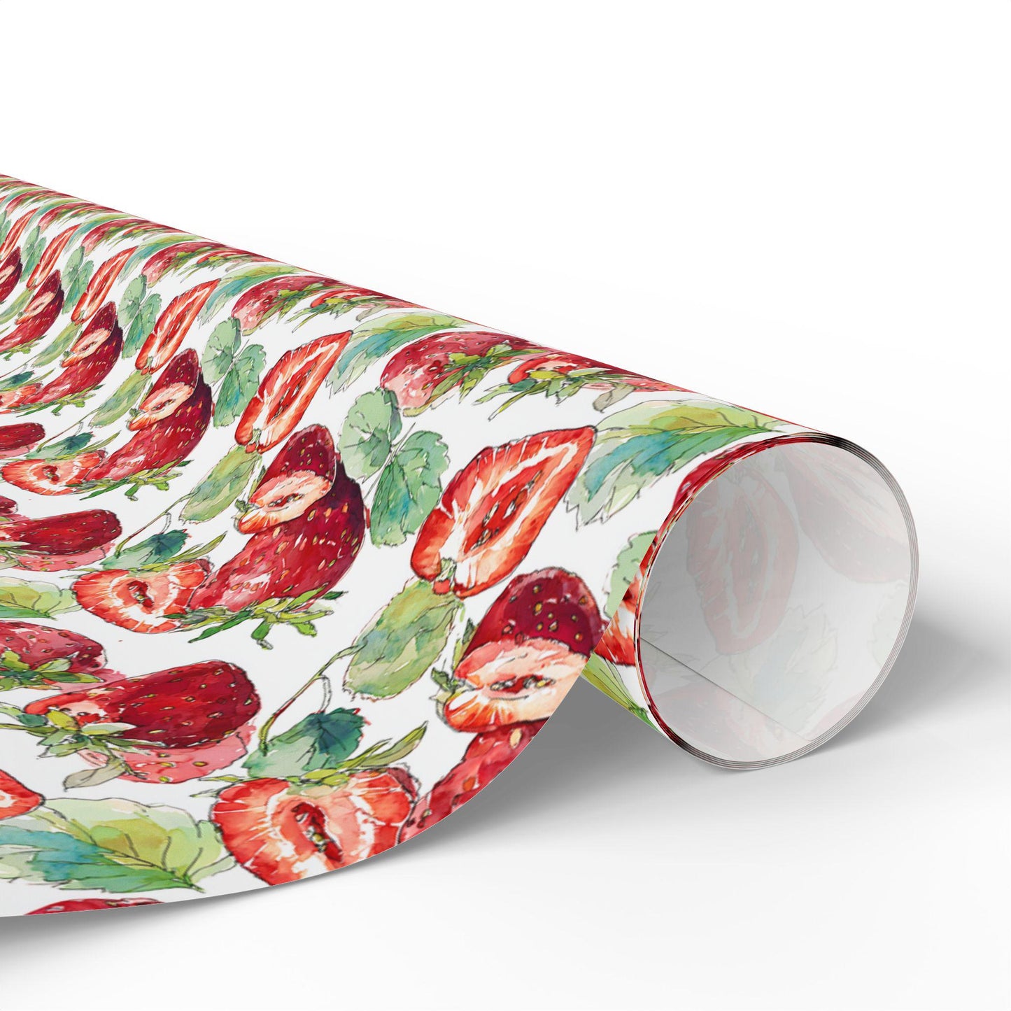 Strawberry Wrapping Paper for Bridesmaid Gifts | Fun Berry Gift Wrap for Wedding Day | Pink Summer Fruit Party Decor