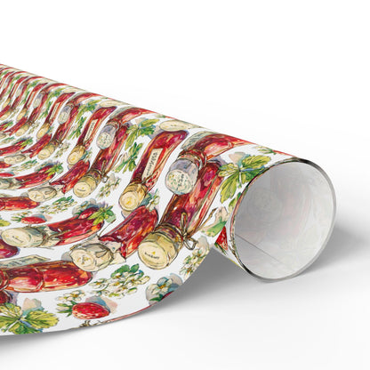 Vintage Strawberry Jam Gift Wrap for Grandmas Moms Birthday | Farmhouse Wrapping Paper for Homemade Gifts & Kitchen Lovers