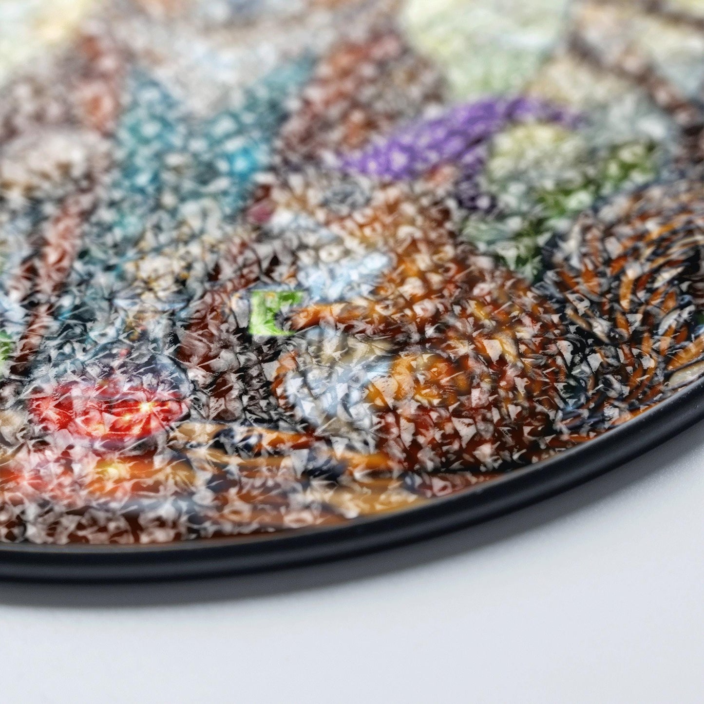 stained glass suncatcher fantasy owl squirrel potion scene Halloween gift Christmas gift for mom