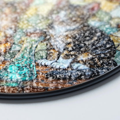 suncatcher stained glass tabby cats with potions halloween gift