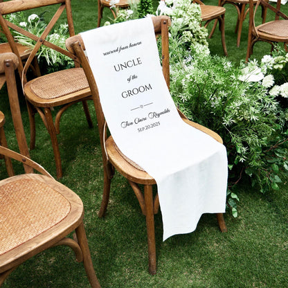In Loving Memory Chair Sign, Wedding Memorial Banner – Linen Remembrance Sign for Ceremony, Personalized Tribute Wedding Decor