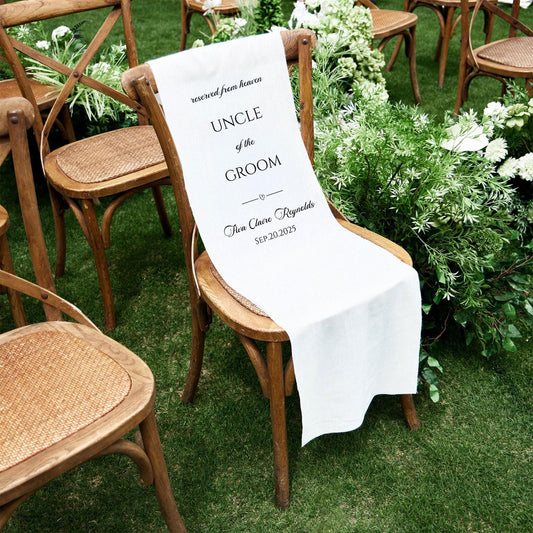 In Loving Memory Chair Sign, Wedding Memorial Banner – Linen Remembrance Sign for Ceremony, Personalized Tribute Wedding Decor