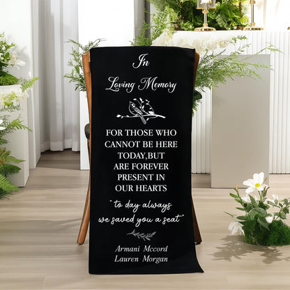 Personalized Wedding Memorial Chair Banner - Custom Fabric Sign - In Memory Wedding Décor - Wedding Chair Banner In Memory Of Loved Ones
