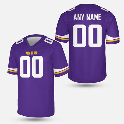 Personalize Purple and Gold Custom Football Jersey – Personalized Name and Number – Unisex Game Day Fan Shirt, Custom Minnesota Unisex Shirt