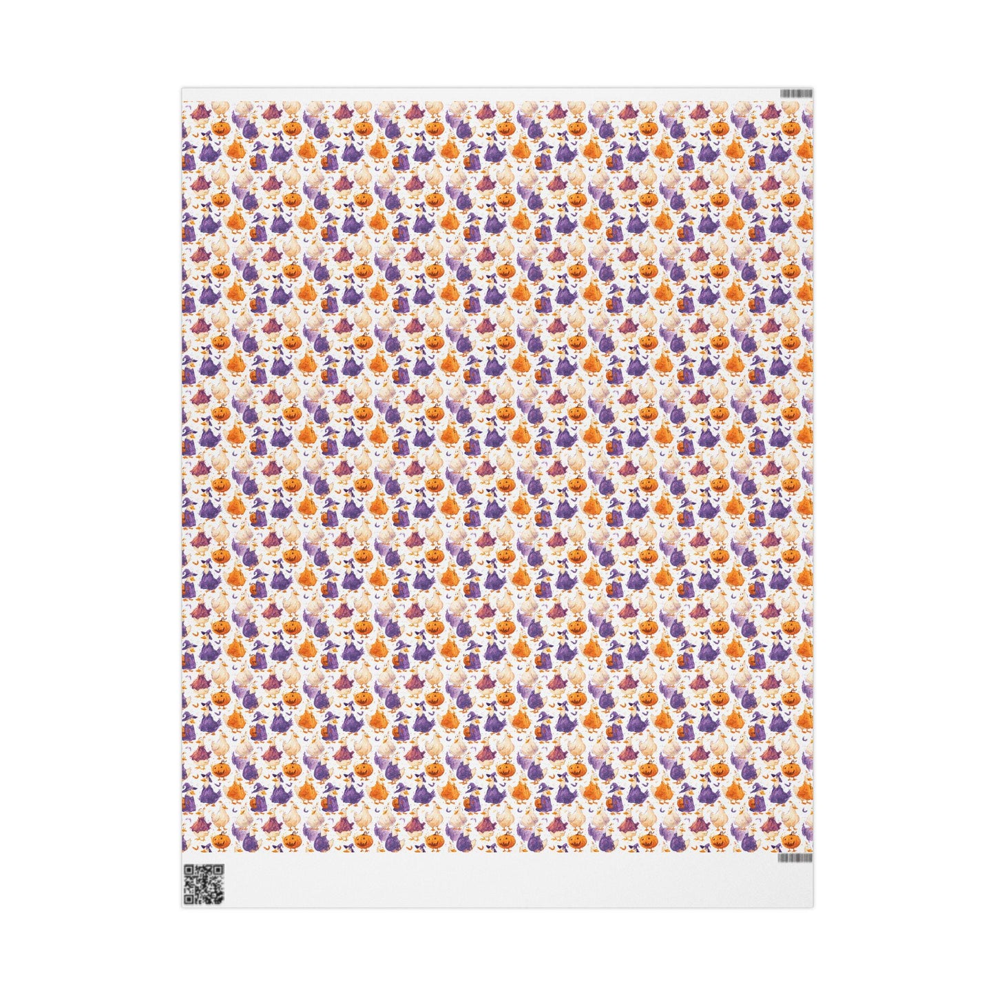 Goose and Pumpkin Halloween Wrapping Paper for October Gifts | Funny Spooky Goose Fall Farm Animal Wrap for Party Treats