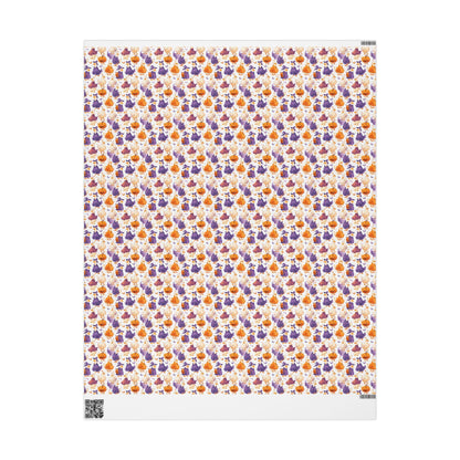 Goose and Pumpkin Halloween Wrapping Paper for October Gifts | Funny Spooky Goose Fall Farm Animal Wrap for Party Treats