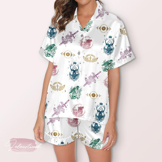 Book Lover Set – Cozy Literary-Themed Pajama with Magical & Botanical Prints | Reading Gift Sleepwear for Women