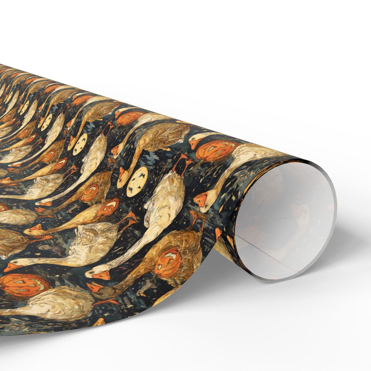Halloween Goose Wrapping Paper for Autumn Birthdays | Rustic Fall Themed Gift Wrap for Kids, Friends & Family