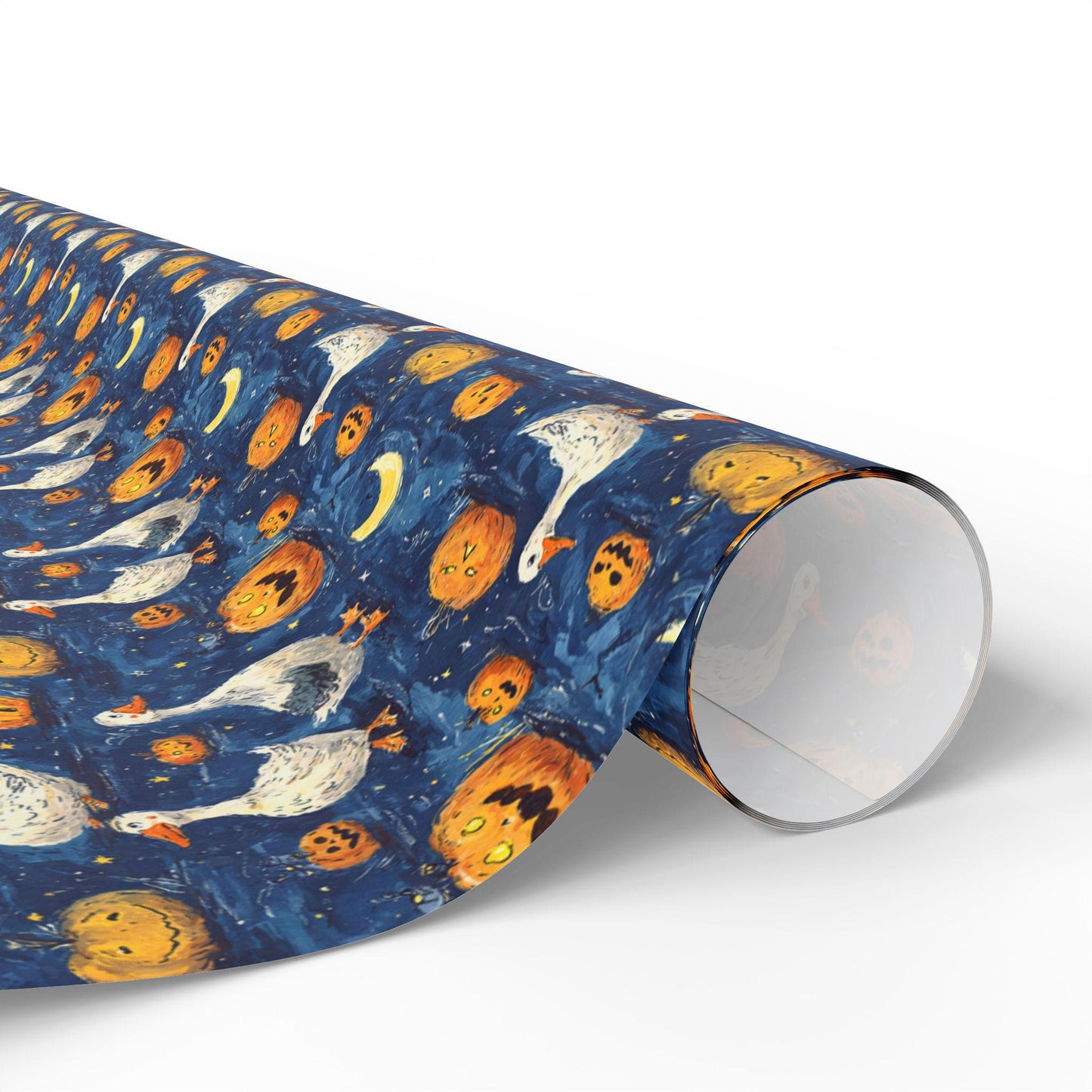 Vintage Goose Halloween Wrapping Paper for Cozy Fall Gifting | Rustic Farmhouse Gift Wrap for Autumn Celebrations