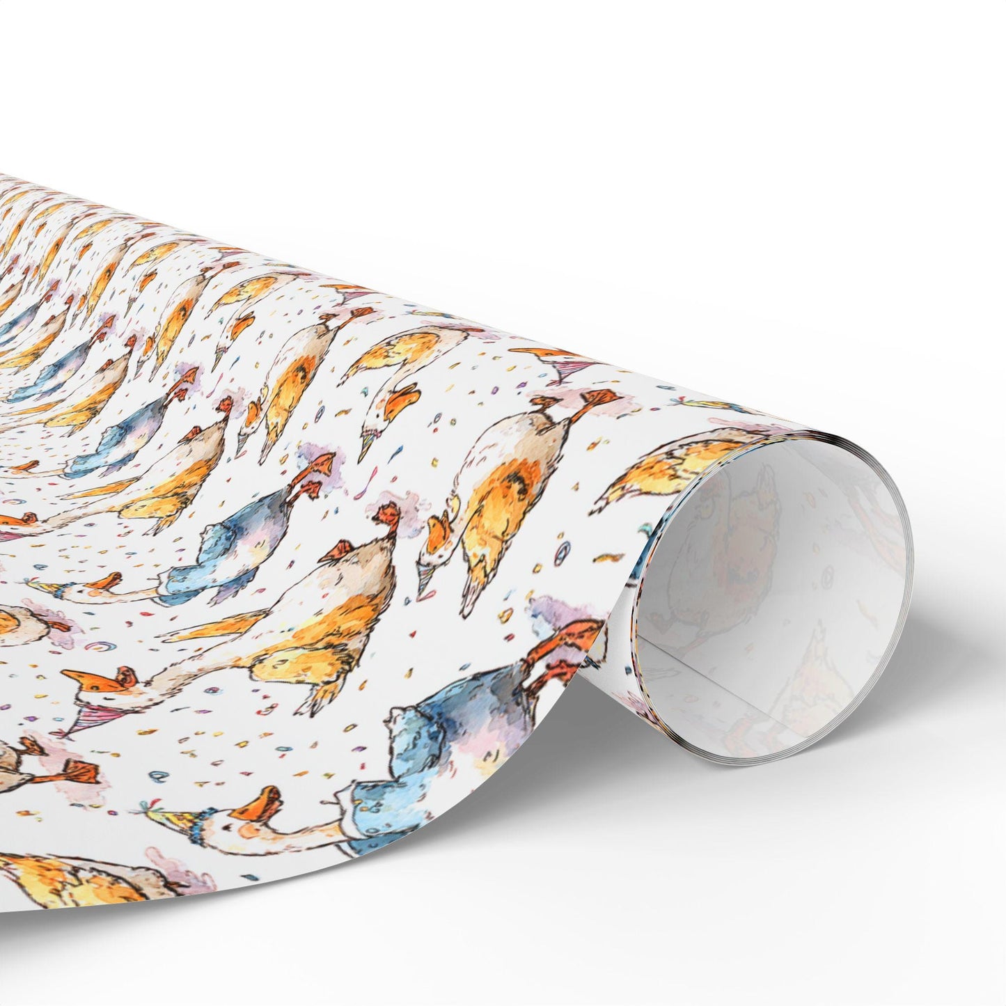 Goose Birthday Wrapping Paper for Kids Gifts | Whimsical Funny Goose Farm Animal Gift Wrap for Boys, Girls and Animal Lovers
