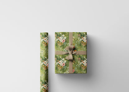 Wildflower Gift Wrap for Best Friends Birthday | Botanical Wrapping Paper for Women Who Love Nature & Plants Baby Shower  gift wrap