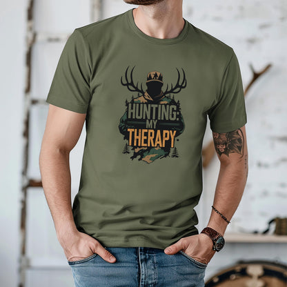 Hunting Therapy Shirt: Men's Outdoor Graphic Tee - Bella Canvas 3001