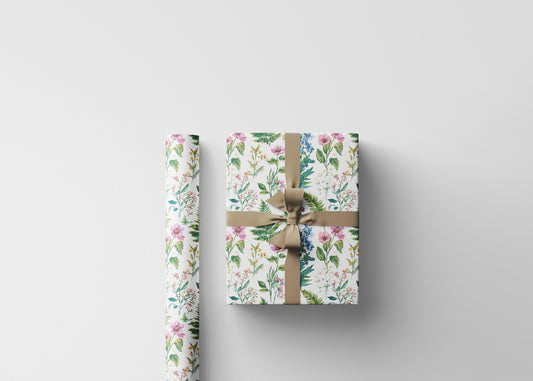 Wildflower Wrapping Paper for Eco Friendly Gifts | Floral Recyclable Gift Wrap for Nature Lovers & Earth Day Gifting