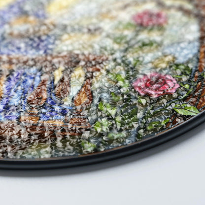 stained glass suncatcher skeleton playing guitar with roses gothic halloween gift