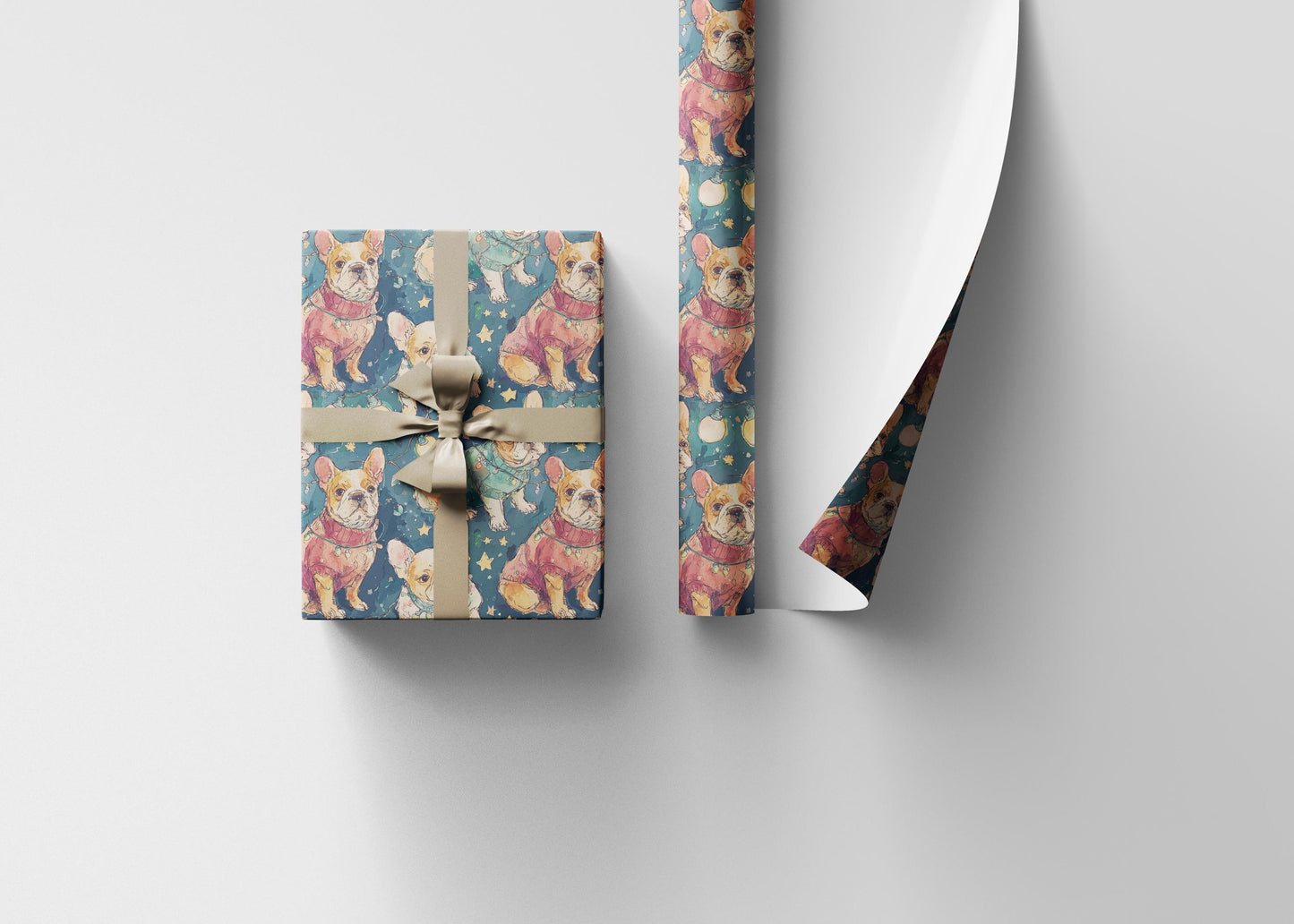 Frenchie Wrapping Paper Roll, Cute Bulldog Gift Wrap for Pet Owners, Dog Moms, and Frenchie Dads for Christmas or Birthdays #13