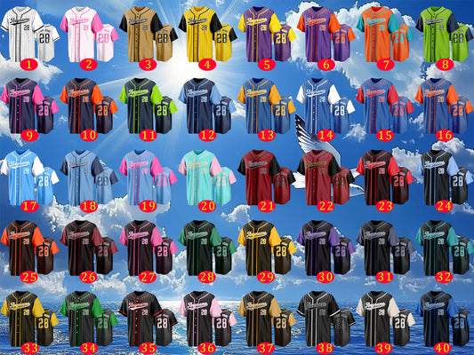 Custom Embroidered Pinstripe Baseball Jersey with Personalized Team Name and Number Baseball Couple Jersey Ideal for Sports Teams and Gifts