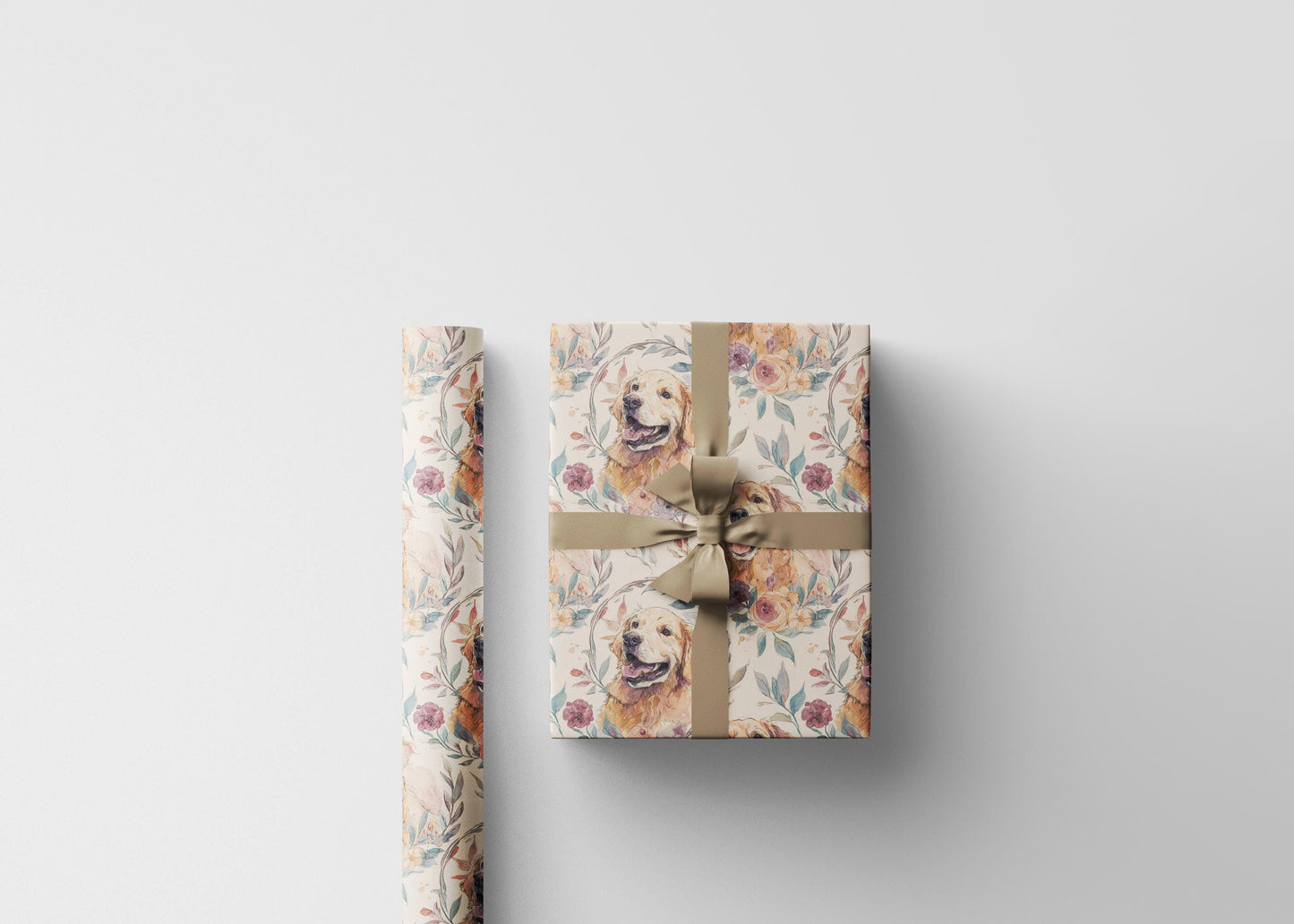Golden Retriever Gift Wrap Roll with Dog Illustration, Wrapping Paper for Pet Owners, Animal Fans, Birthdays, or Dog Events #7