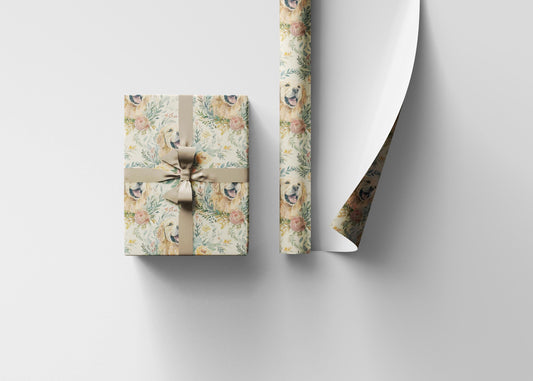 Golden Retriever Holiday Wrapping Paper Roll, Festive Gift Wrap for Dog Lovers, Pet Parents, and Animal-Themed Presents #5