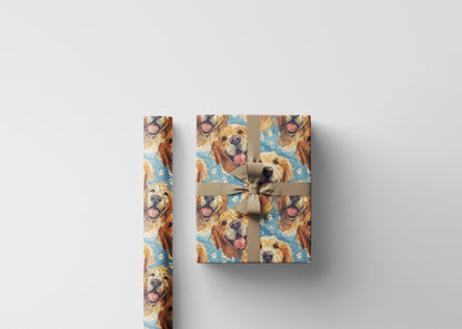Golden Retriever Lover Wrapping Paper Roll, Perfect Gift Wrap for Dog-Themed Holidays, Birthdays, or Adoption Day Celebrations #12
