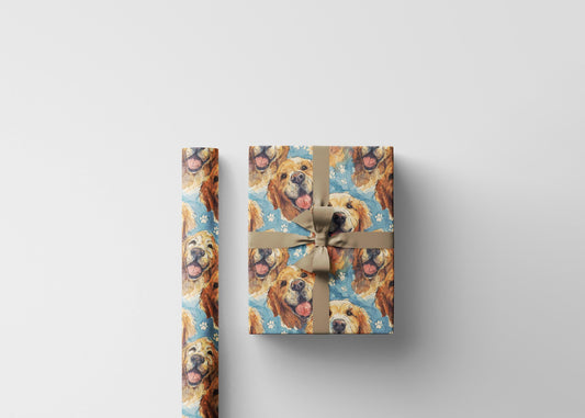 Golden Retriever Lover Wrapping Paper Roll, Perfect Gift Wrap for Dog-Themed Holidays, Birthdays, or Adoption Day Celebrations #12