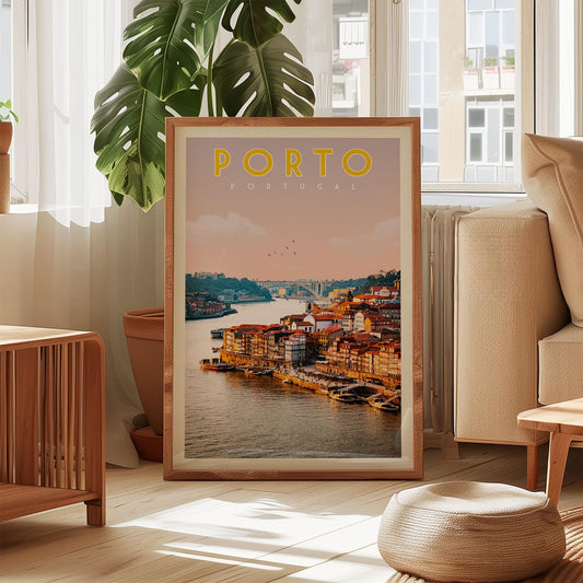 Porto Print, Large Wall Art Portugal, Portugal Gift, Porto Poster, Porto Wall Art, Porto Decor, Indie Room Decor, Living Room Wall Art