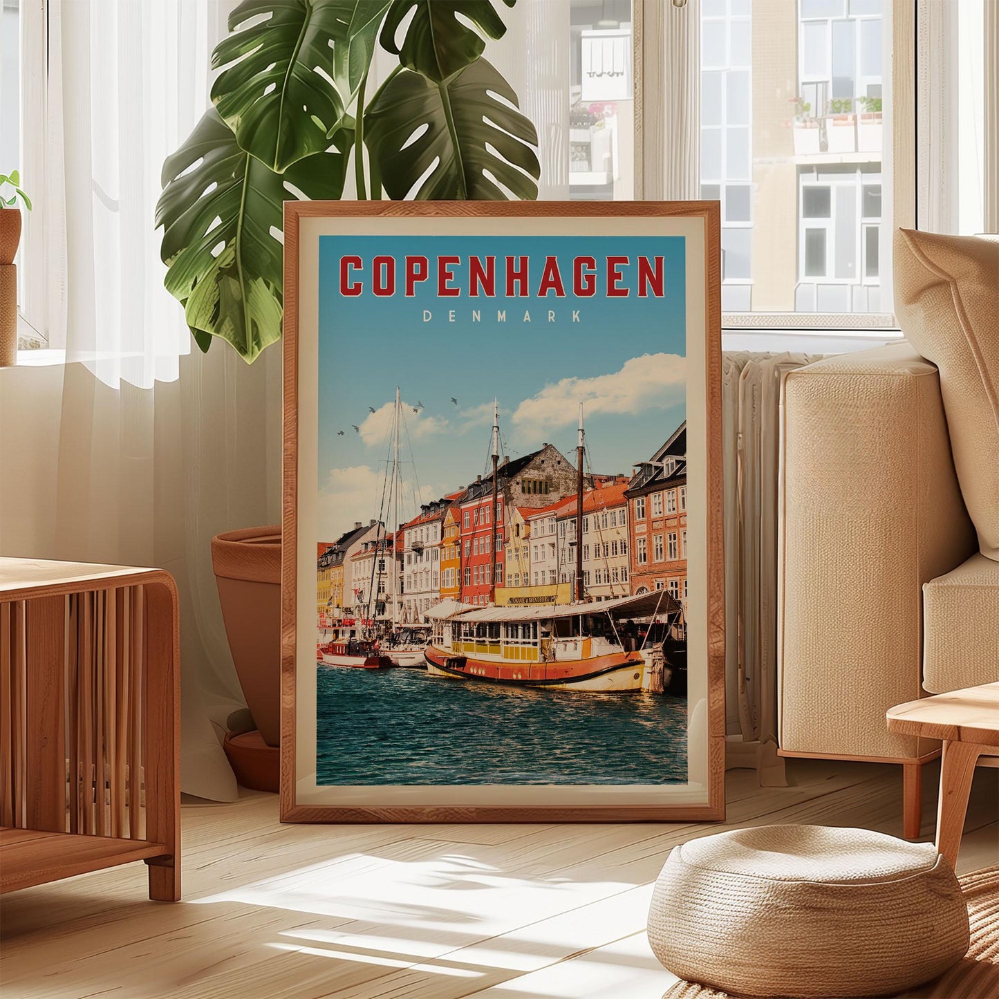 Copenhagen Poster, Copenhagen Print, Copenhagen Skyline, Copenhagen Wall Art, Denmark Travel Poster, Denmark Wall Decor, Denmark Gifts