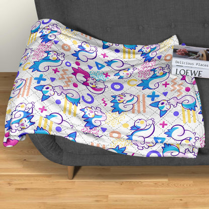 Pachirisu Fleece Blanket, Cute Squirrel Throw Blanket, Soft Cozy Cotton Baby Blanket, Colorful Bedding Decor, Pachirisu Blanket Gifts