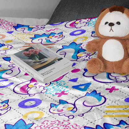 Pachirisu Fleece Blanket, Cute Squirrel Throw Blanket, Soft Cozy Cotton Baby Blanket, Colorful Bedding Decor, Pachirisu Blanket Gifts