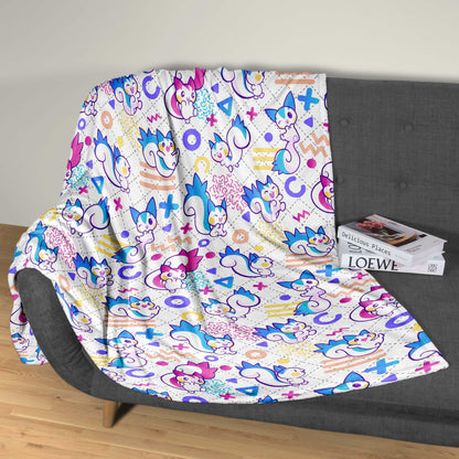 Pachirisu Fleece Blanket, Cute Squirrel Throw Blanket, Soft Cozy Cotton Baby Blanket, Colorful Bedding Decor, Pachirisu Blanket Gifts