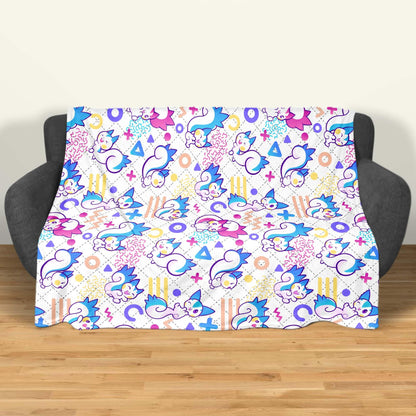 Pachirisu Fleece Blanket, Cute Squirrel Throw Blanket, Soft Cozy Cotton Baby Blanket, Colorful Bedding Decor, Pachirisu Blanket Gifts