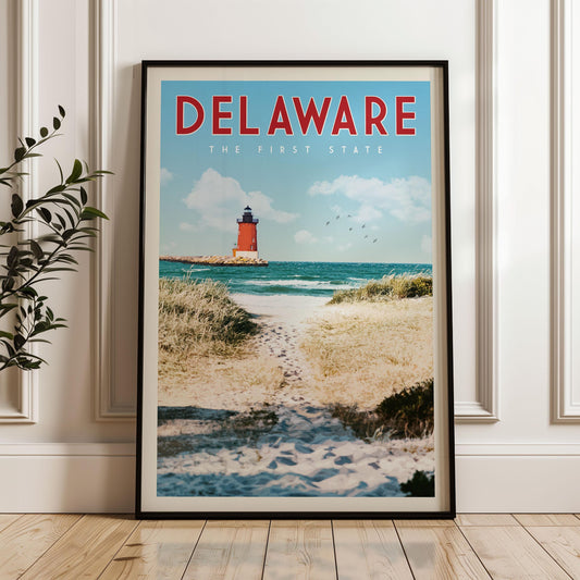 Delaware Poster, Delaware Print, Delaware State Wall Art, Retro Delaware Home Decor, Vintage Delaware Photo, Delaware Gift, Wilmington