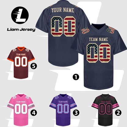 Custom Navy Football Jersey Men Women, Personalized Navy USA Flag Football Team Jersey Shirt, Uniform Fan Gift Outfit Game Day Sports Jersey