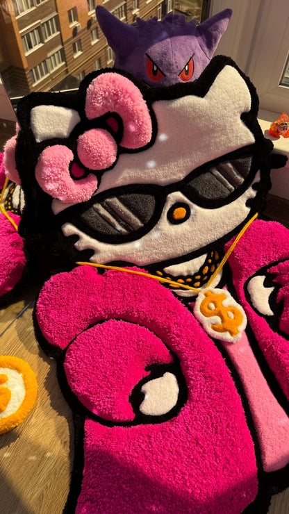 Old Money Kitty Rug – Custom 3D Puffy Tufted Carpet, Fluffy Handmade Cute Gift, Kawaii Decor for Girls Room or Aesthetic Bedroom