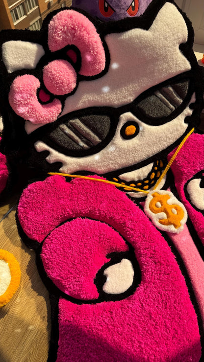 Old Money Kitty Rug – Custom 3D Puffy Tufted Carpet, Fluffy Handmade Cute Gift, Kawaii Decor for Girls Room or Aesthetic Bedroom