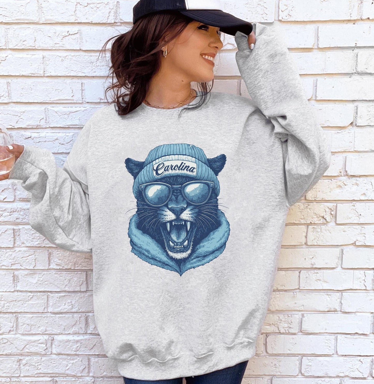 Carolina Football Sweatshirt, Retro Panther Shirt, Panther Sweatshirt, Trendy Football Sweatshirt, Spirit Animal, Gift For Football Fan.