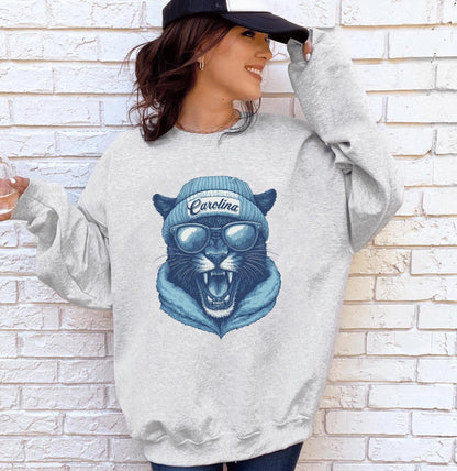 Carolina Football Sweatshirt, Retro Panther Shirt, Panther Sweatshirt, Trendy Football Sweatshirt, Spirit Animal, Gift For Football Fan.