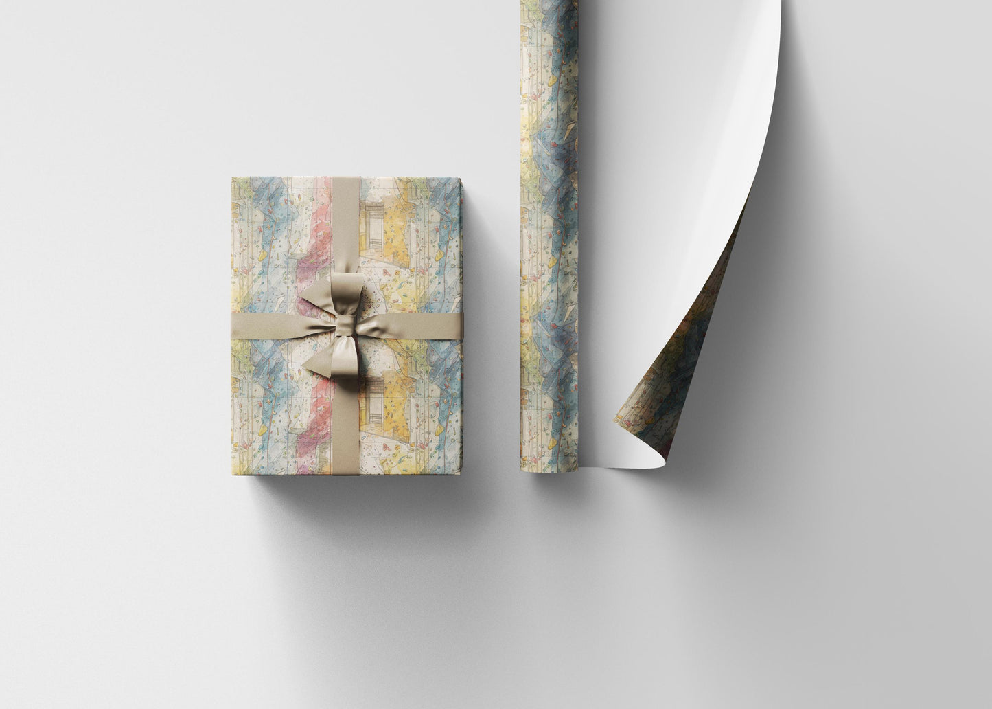 Wall Climbing Adventure Wrapping Paper Roll, Gift Wrap for Rock Climbers, Outdoor Sports, and Extreme Sports Lovers #17