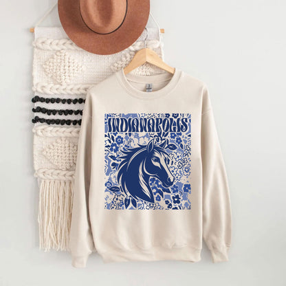 Indianapolis Team Mascot Shirt, Floral Spirit Mascot Sweatshirt, Game Day Tee, Abstract Flower Football Sports Shirt, Cheerleader Gift Shirt