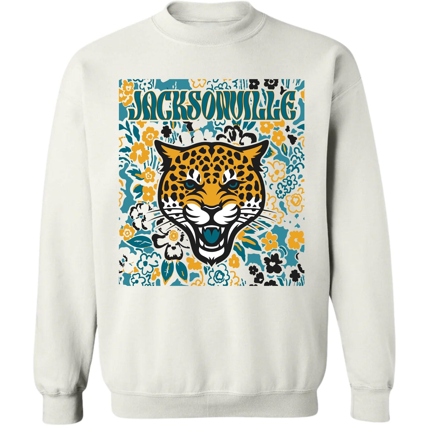 Jacksonville Team Mascot Shirt, Floral Spirit Mascot Sweatshirt, Game Day Tee, Abstract Flower Football Sports Shirt, Cheerleader Gift Shirt