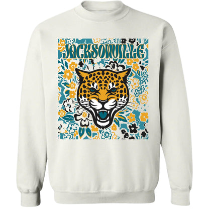 Jacksonville Team Mascot Shirt, Floral Spirit Mascot Sweatshirt, Game Day Tee, Abstract Flower Football Sports Shirt, Cheerleader Gift Shirt